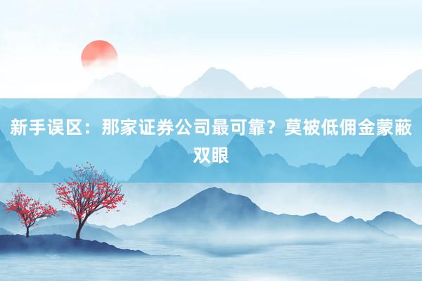 新手误区：那家证券公司最可靠？莫被低佣金蒙蔽双眼