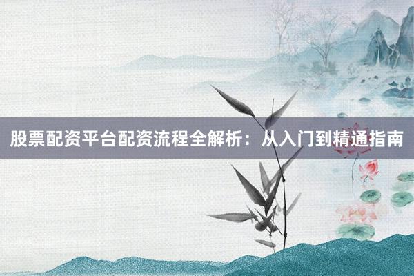 股票配资平台配资流程全解析：从入门到精通指南