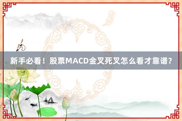 新手必看！股票MACD金叉死叉怎么看才靠谱？