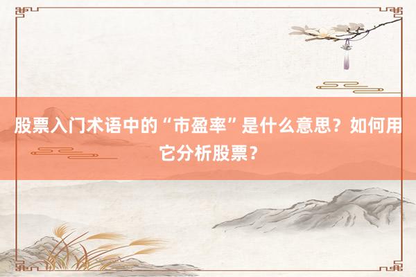 股票入门术语中的“市盈率”是什么意思？如何用它分析股票？
