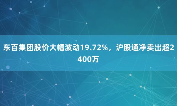 东百集团股价大幅波动19.72%，沪股通净卖出超2400万