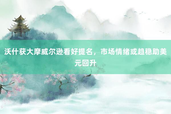 沃什获大摩威尔逊看好提名，市场情绪或趋稳助美元回升