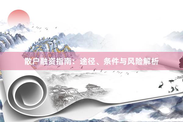 散户融资指南：途径、条件与风险解析