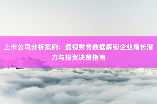 上市公司分析案例：透视财务数据解锁企业增长潜力与投资决策指南
